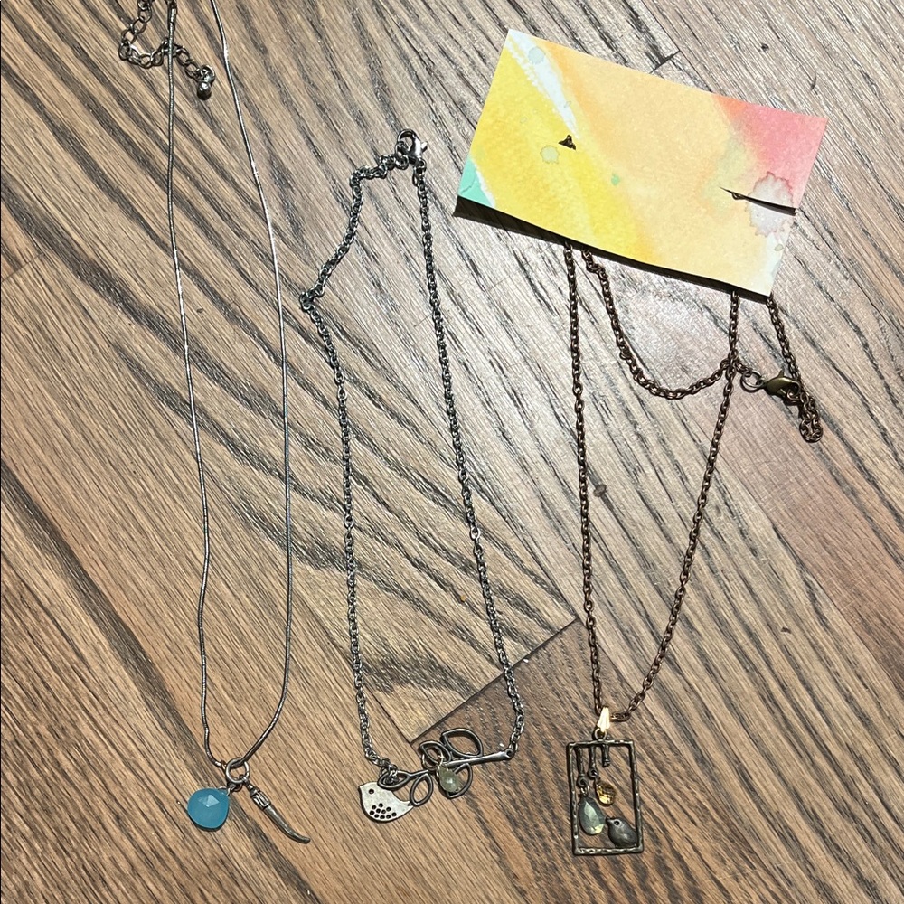 Silver and Bronze Necklace Set